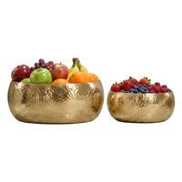 Obstschale 2er Set Früchteschale Aluminium Schale 36cm Metall Hammerschlag Rund – Ansicht 6