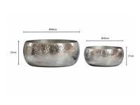 Obstschale 2er Set Früchteschale Aluminium Schale 36cm Metall Hammerschlag Rund – Ansicht 3