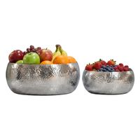 Obstschale 2er Set Früchteschale Aluminium Schale 36cm Metall Hammerschlag Rund – Ansicht 6