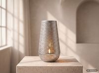 Windlicht Laterne 47cm Metall Rund Design Bodenwindlicht Bodenlaterne Handgefertigt – Ansicht 2