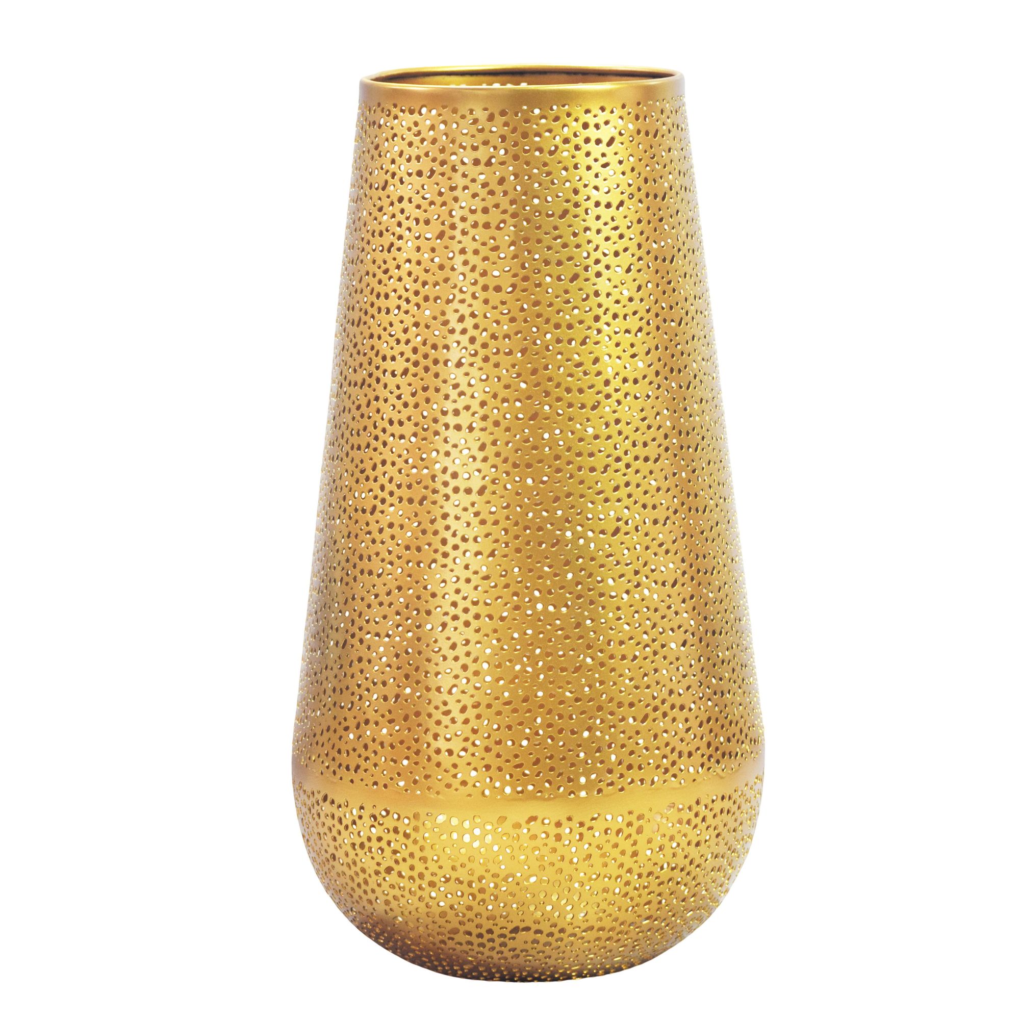 FineBuy Dekovase Metall 47cm - Design Blumenvase Groß - Metallvase Modern - Bodenvase rund für Trockenblumen - Standvase Hoch - Wohnzimmer Deko - Wohndeko Handmade | Farbe: Silber