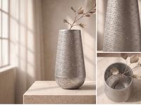 Vase 47cm Metall Blumenvase Bodenvase Wohndeko Groß Rund Design Dekovase Hoch – Ansicht 4