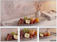 Obstschale Früchteschale Aluminium Schale 63cm Dekoschale Metall Leaf Handmade – Ansicht 5