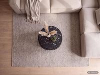 Couchtisch mit Marmor Platte schwarz Wohnzimmertisch Stauraum Metall rund 60cm – Ansicht 5
