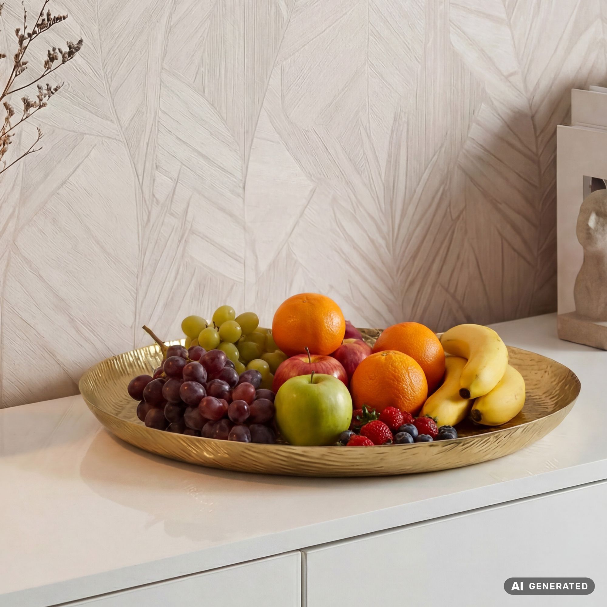 FineBuy Obstteller Rund Schale Metall 50cm Tischdeko - Moderner Obstkorb - Obstschale aus Aluminium - Elegante Dekoschale - Alu Früchteschale Handmade | Farbe: Silber FineBuy Obstteller Rund Schale Metall 50cm Tischdeko - Moderner Obstkorb - Obstschale aus Aluminium - Elegante Dekoschale - Alu Früchteschale Handmade | Farbe: Silber