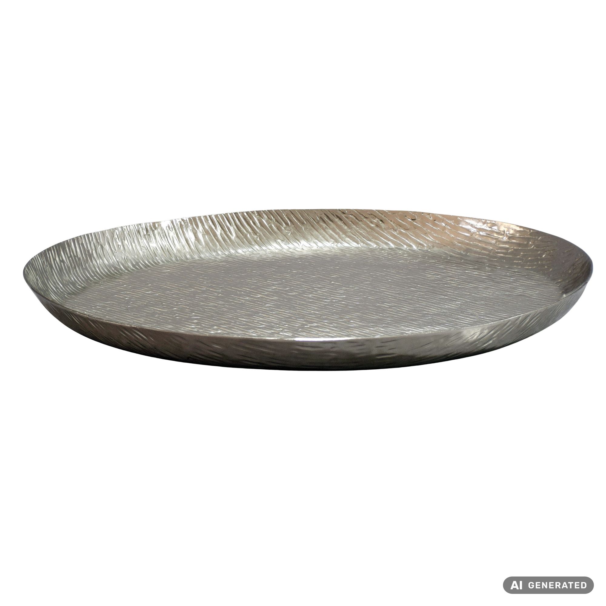 FineBuy Obstteller Rund Schale Metall 50cm Tischdeko - Moderner Obstkorb - Obstschale aus Aluminium - Elegante Dekoschale - Alu Früchteschale Handmade