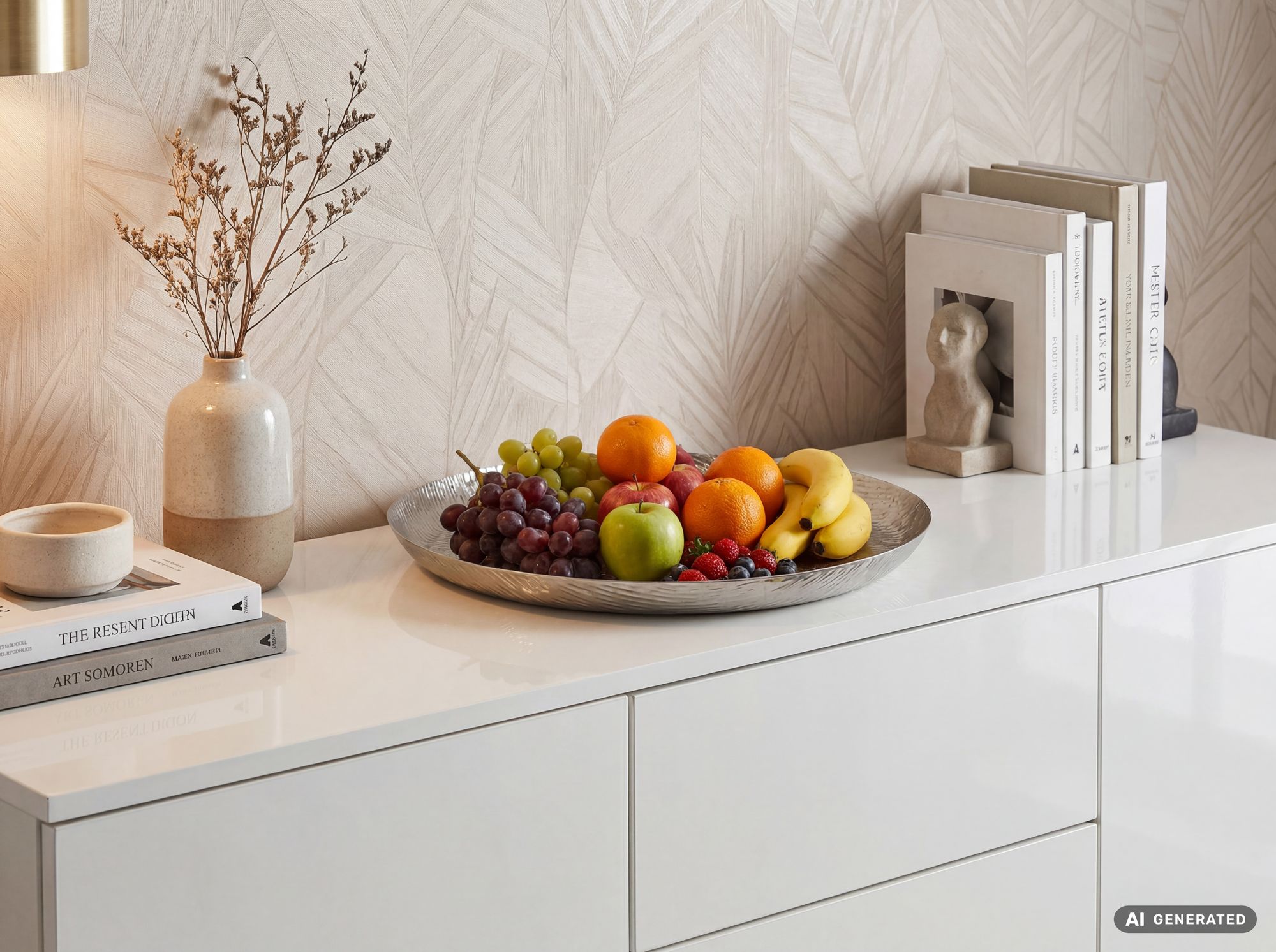 Obstschale Früchteschale Aluminium Rund Schale 50cm Dekoschale Metall Tischdeko – Ansicht 2