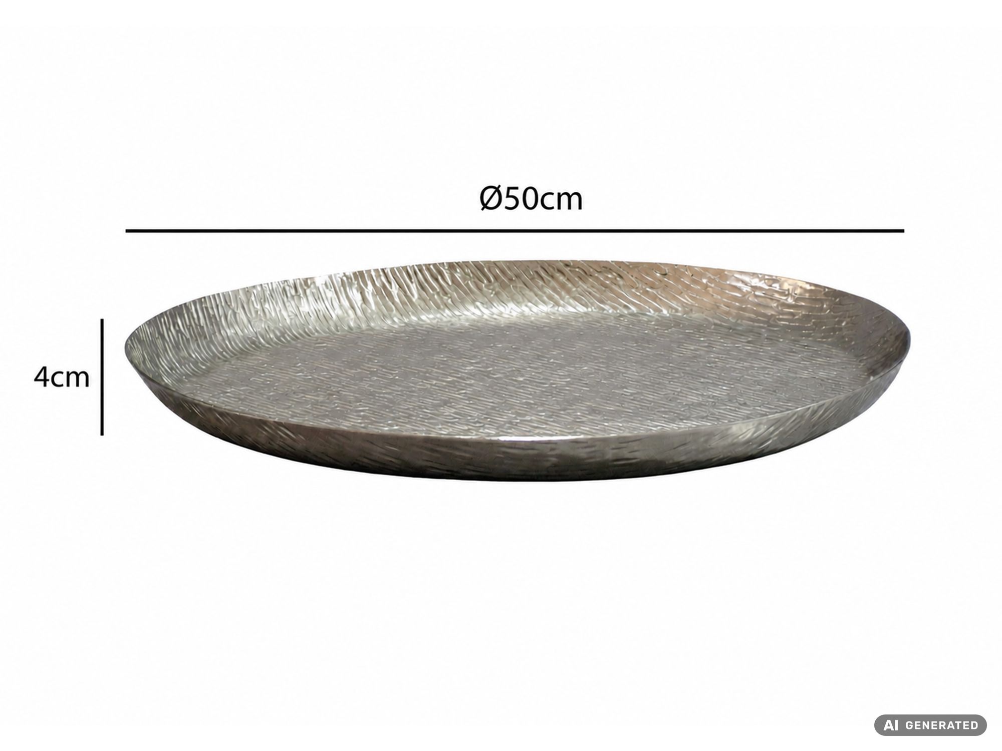 Obstschale Früchteschale Aluminium Rund Schale 50cm Dekoschale Metall Tischdeko – Ansicht 3