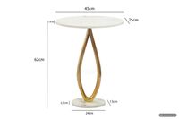 Beistelltisch 45cm Metall Gold Couchtisch Wohnzimmertisch Marmor Platte Weiß – Ansicht 3