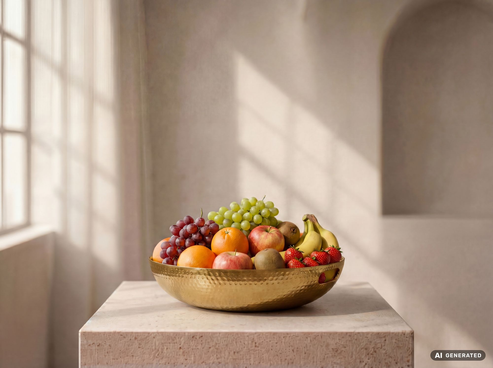 FineBuy Obstschale Rund Schale Metall 38cm Tischdeko - Moderner Obstkorb Hammerschlag aus Aluminium - Elegante Dekoschale mit Griffen - Alu Früchteschale Handmade | Farbe: Silber