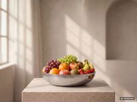 Obstschale Früchteschale Aluminium Schale 38cm Dekoschale Metall Hammerschlag – Ansicht 2