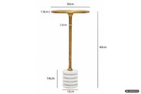 Beistelltisch 30cm Metall Couchtisch Alu Getränketisch Marmor Weiß Handgefertigt – Ansicht 3