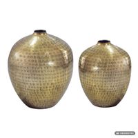 Vase 2er Set Tischvase Aluminium Alu Blumenvase Metall Dekovase Rund Handmade – Ansicht 6