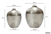Vase 2er Set Tischvase Aluminium Alu Blumenvase Metall Dekovase Rund Handmade – Ansicht 3