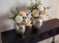 Vase 2er Set Tischvase Aluminium Alu Blumenvase Metall Dekovase Rund Handmade – Ansicht 4