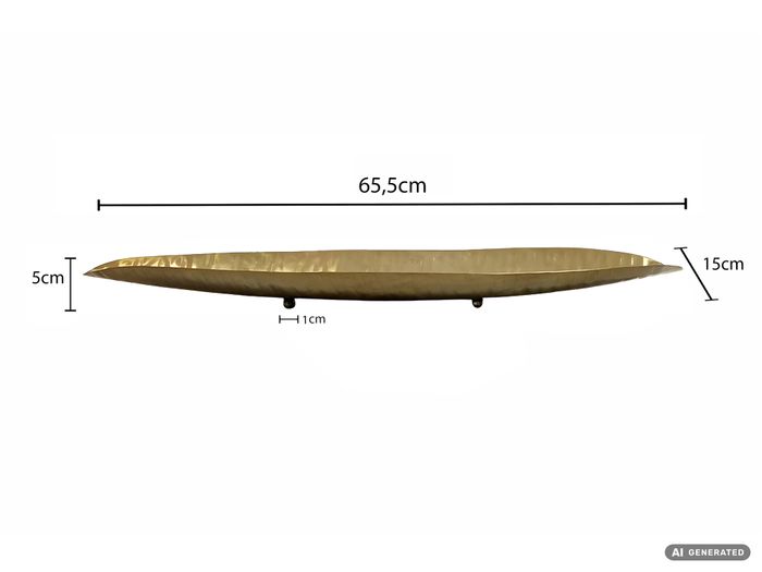 Dekoschale Oval Metall Schale 65,5cm Tischdeko Wohnaccessoire Modern Handmade – Maßzeichnung