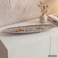 Dekoschale Oval Aluminium Schale 65,5cm Tischdeko Metall Wohnaccessoire Modern – Ansicht 1