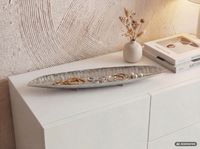 Dekoschale Oval Aluminium Schale 65,5cm Tischdeko Metall Wohnaccessoire Modern – Ansicht 2