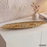 Dekoschale Oval Metall Schale 65,5cm Tischdeko Wohnaccessoire Modern Handmade – Ansicht 1