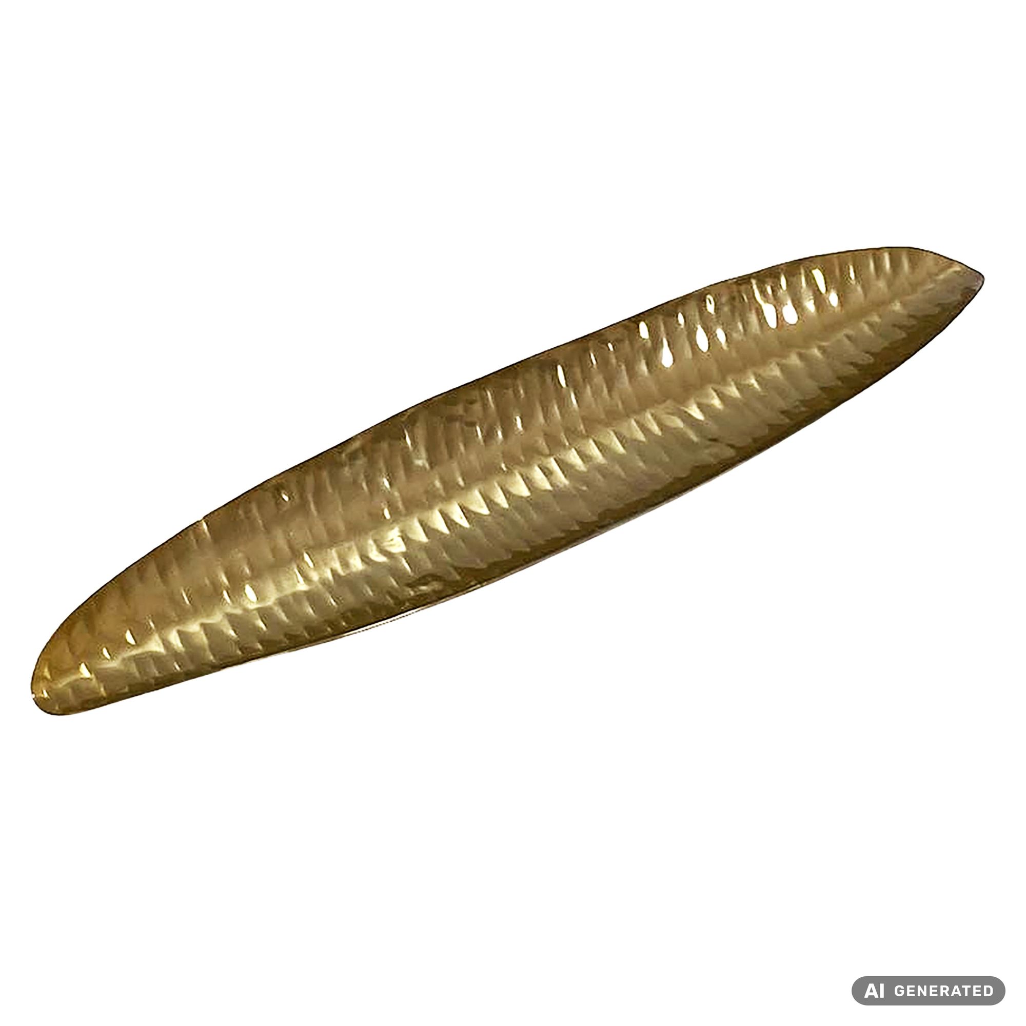 FineBuy Obstschale Oval Schale 65,5cm Tischdeko länglich - Moderne Metallschale mit Fuß - Elegante Aluschale in Bootform - Früchteschale Handmade