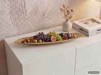 Obstschale Früchteschale Metall Tischdeko Schale 65,5cm Handmade Oval Groß – Ansicht 2