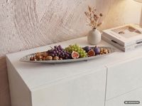 Obstschale Früchteschale Metall Tischdeko Schale 65,5cm Aluschale Handmade Oval – Ansicht 2