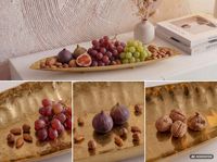 Obstschale Früchteschale Metall Tischdeko Schale 65,5cm Handmade Oval Groß – Ansicht 5