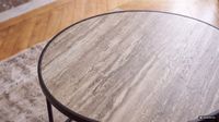 2er Set Couchtisch Marmor Glas rund Wohnzimmertisch Beistelltisch Satztisch – Ansicht 4