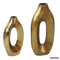 Vase 2er Set Metall Blumenvase Metallvase Wohndeko Groß Design Dekovase Handmade – Ansicht 6