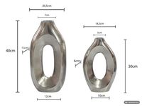 Vase 2er Set Metall Blumenvase Metallvase Wohndeko Groß Design Dekovase Handmade – Ansicht 3