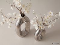 Vase 2er Set Metall Blumenvase Metallvase Wohndeko Groß Design Dekovase Handmade – Ansicht 5