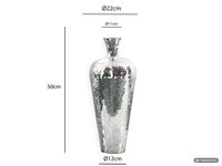 Vase Aluminium Silber Blumenvase Bodenvase Wohndeko Groß Rund Dekovase Handmade – Ansicht 3