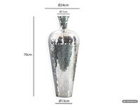 Vase Aluminium Silber Blumenvase Bodenvase Wohndeko Groß Rund Dekovase Handmade – Ansicht 3
