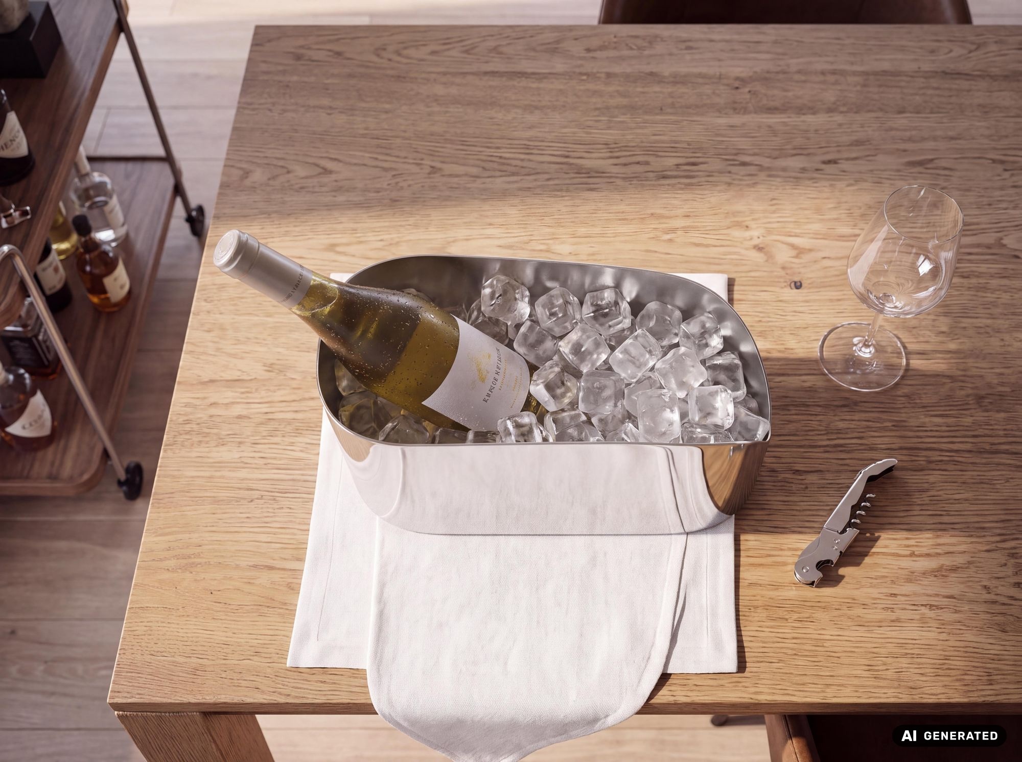Sektkühler Champagnerkühler 47cm Flaschenkühler Silber Getränkekühler Weinkühler – Ansicht 4