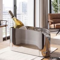 Sektkühler Champagnerkühler 47cm Flaschenkühler Silber Getränkekühler Weinkühler – Ansicht 1
