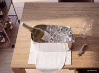 Sektkühler Champagnerkühler 47cm Flaschenkühler Silber Getränkekühler Weinkühler – Ansicht 4
