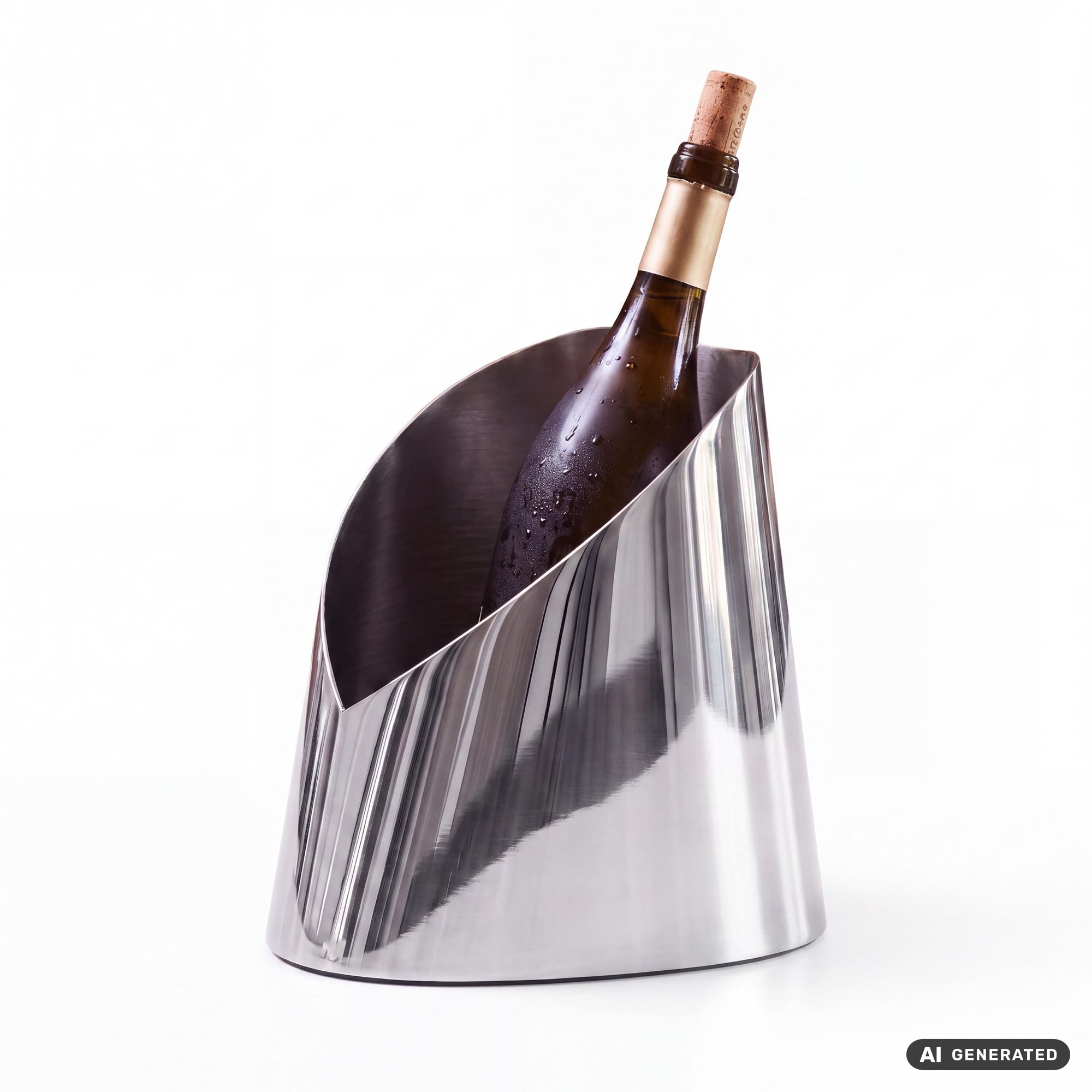 Sektkühler Champagnerkühler 24,5cm Flaschenkühler Silber Getränkekühler Kühler – Ansicht 6