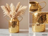 Vase Tischvase 32cm Metall Blumenvase Dekovase Rund Handmade Mosaik Handmade – Ansicht 5