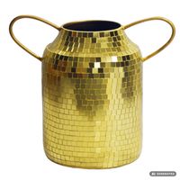 Vase Tischvase 32cm Metall Blumenvase Dekovase Rund Handmade Mosaik Handmade – Ansicht 6