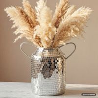 Vase Tischvase 32cm Metall Blumenvase Dekovase Rund Handmade Mosaik Handmade – Ansicht 1