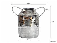 Vase Tischvase 32cm Metall Blumenvase Dekovase Rund Handmade Mosaik Handmade – Ansicht 3