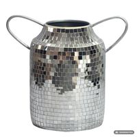 Vase Tischvase 32cm Metall Blumenvase Dekovase Rund Handmade Mosaik Handmade – Ansicht 6
