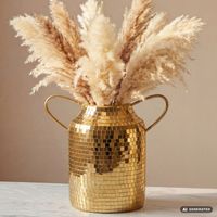 Vase Tischvase 32cm Metall Blumenvase Dekovase Rund Handmade Mosaik Handmade – Ansicht 1