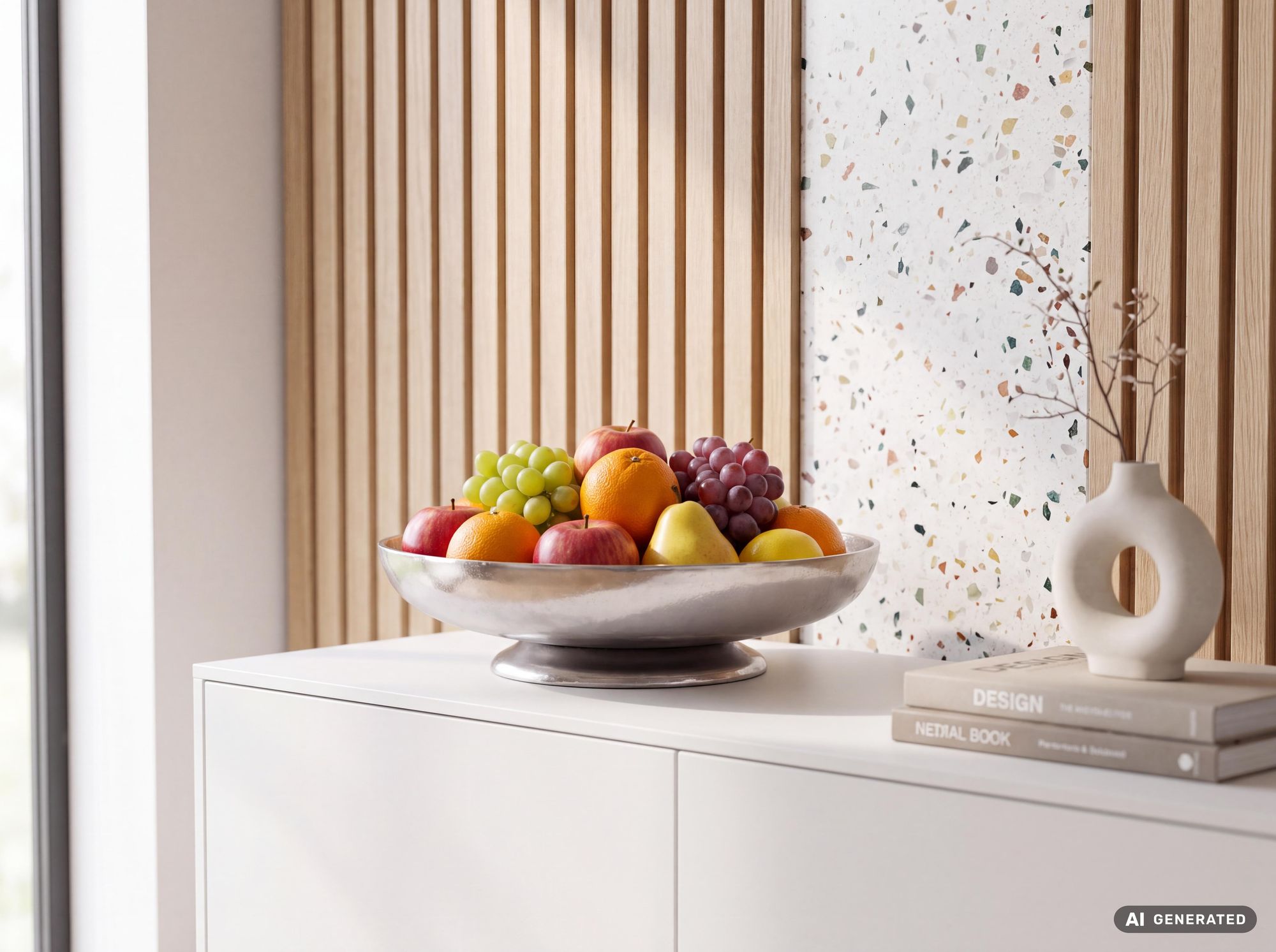 Obstschale Früchteschale Aluminium Design Schale 60cm Rund Metall Obstkorb Alu