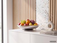 Obstschale Früchteschale Aluminium Design Schale 60cm Rund Metall Obstkorb Alu – Ansicht 2