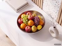 Obstschale Früchteschale Aluminium Design Schale 60cm Rund Metall Obstkorb Alu – Ansicht 4
