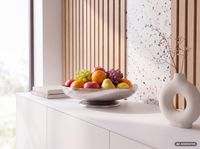 Obstschale Früchteschale Aluminium Design Schale 60cm Rund Metall Obstkorb Alu – Ansicht 8