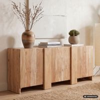 Sideboard Akazie Massivholz 165cm Anrichte Kommode 3 Türen Wohnzimmer Handmade – Ansicht 1