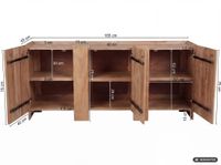 Sideboard Akazie Massivholz 165cm Anrichte Kommode 3 Türen Wohnzimmer Handmade – Ansicht 3