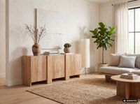 Sideboard Akazie Massivholz 165cm Anrichte Kommode 3 Türen Wohnzimmer Handmade – Ansicht 5